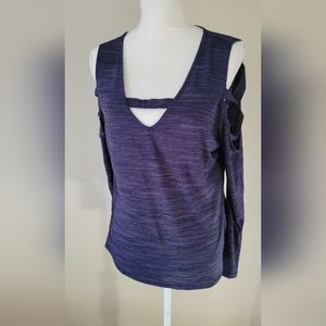 Sexy cold shoulder knit top